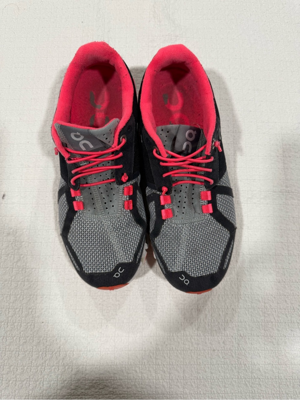 On Running Women's Grey Athletic Shoes with Pink Accents